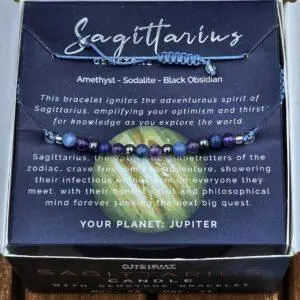 Świeca Zodiak dla Strzelca z bransoletką - obrazek 4