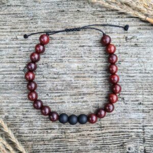 Bransoletka męska wawrzyn i black stone - obrazek 4