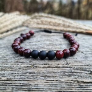 Bransoletka męska wawrzyn i black stone - obrazek 5
