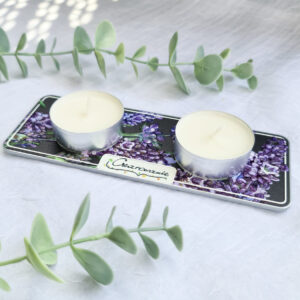 Podstawka pod świeczki tealight podwójna lawenda - obrazek 7