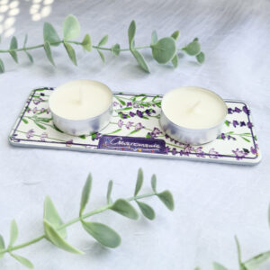 Podstawka pod świeczki tealight podwójna lawenda - obrazek 8