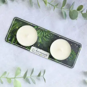Podstawka pod świeczki tealight podwójna paprocie - obrazek 3