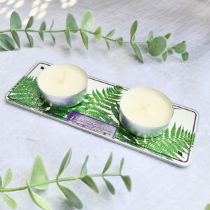 Podstawka pod świeczki tealight podwójna paprocie - obrazek 6