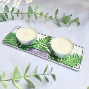 Podstawka pod świeczki tealight podwójna paprocie - obrazek 6