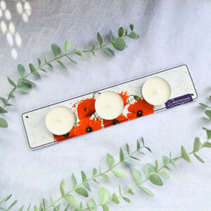 Podstawka pod świeczki tealight potrójna maki - obrazek 4