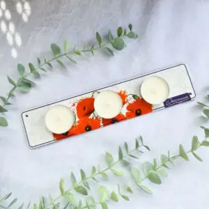 Podstawka pod świeczki tealight potrójna maki - obrazek 4