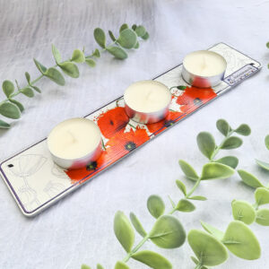 Podstawka pod świeczki tealight potrójna maki - obrazek 5