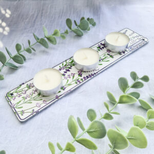 Podstawka pod świeczki tealight potrójna lawenda - obrazek 4
