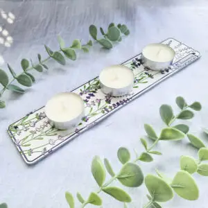 Podstawka pod świeczki tealight potrójna lawenda - obrazek 4