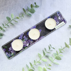 Podstawka pod świeczki tealight potrójna lawenda - obrazek 7