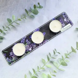 Podstawka pod świeczki tealight potrójna lawenda - obrazek 7