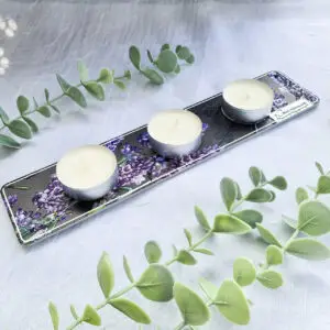 Podstawka pod świeczki tealight potrójna lawenda - obrazek 8