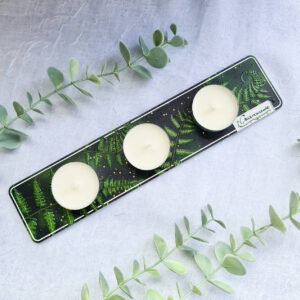 Podstawka pod świeczki tealight potrójna paprocie - obrazek 3