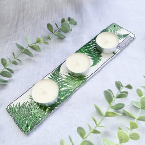 Podstawka pod świeczki tealight potrójna paprocie - obrazek 8