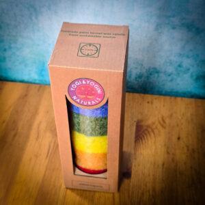 Świeca tęczowa bezzapachowa w szkle Fair Trade - obrazek 3