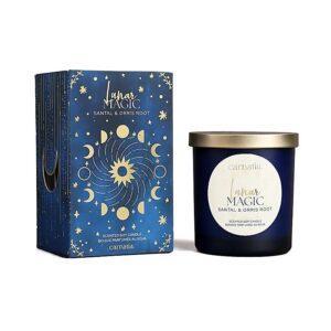Świeca Sojowa Carnatia Starry Spell w szkle Drzewo Sandałowe i Irys - obrazek 1